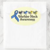 Warbler Neck Awareness Ribbon Ovaler Aufkleber (Tasche)