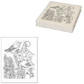 Warbler und Larkspur Gummistempel (Stempel)