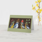 Warblers auf der Berry Hat Night-Karte Karte (Gelbe Blume)