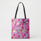 Warblers und Rose auf Lavendel Fleece Blanket Tasche (Vorderseite)