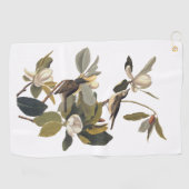 Warbling Flycatcher Kingbirds Vintag Audubon art Golfhandtuch (Horizontal)