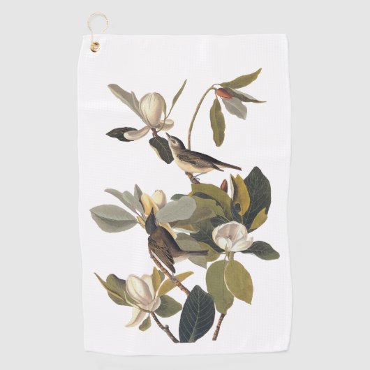 Warbling Flycatcher Kingbirds Vintag Audubon art Golfhandtuch (Vorderseite)