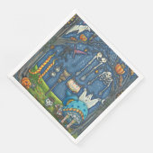 WARCH, WIE SIE IHRE SCHWARZE KATZE, GHOST, SKELLY SERVIETTE (Ecke)