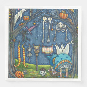 WARCH, WIE SIE IHRE SCHWARZE KATZE, GHOST, SKELLY SERVIETTE