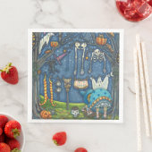 WARCH, WIE SIE IHRE SCHWARZE KATZE, GHOST, SKELLY SERVIETTE (Beispiel)