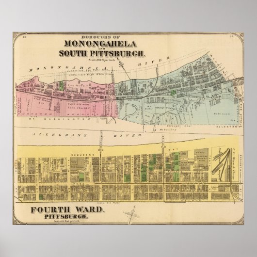 Ward 4 Monongahela, S Pittsburgh Boroughs Poster (Vorne)