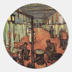 Ward in Hospital in Arles von Vincent van Gogh Runder Aufkleber