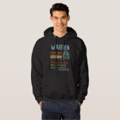 Warden Hourly Rate Retro Job Title Hoodie (Vorne ganz)