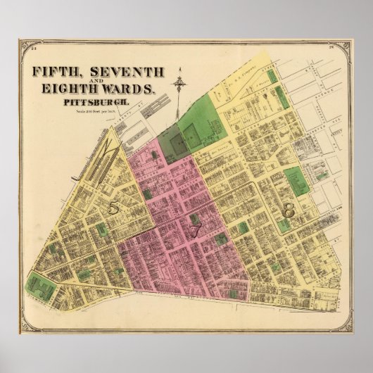 Wards 5, 7-8 of Pittsburgh, Pennsyvania Poster (Vorne)