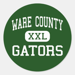 Ware County - Alligatoren - hoch - Waycross Runder Aufkleber