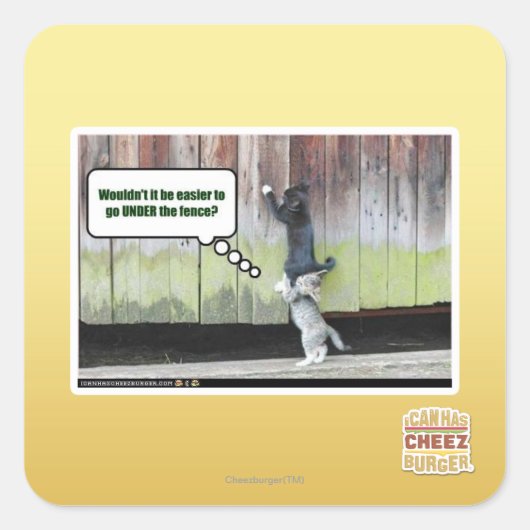 Wäre es nicht einfacher quadratischer aufkleber (Vorderseite)