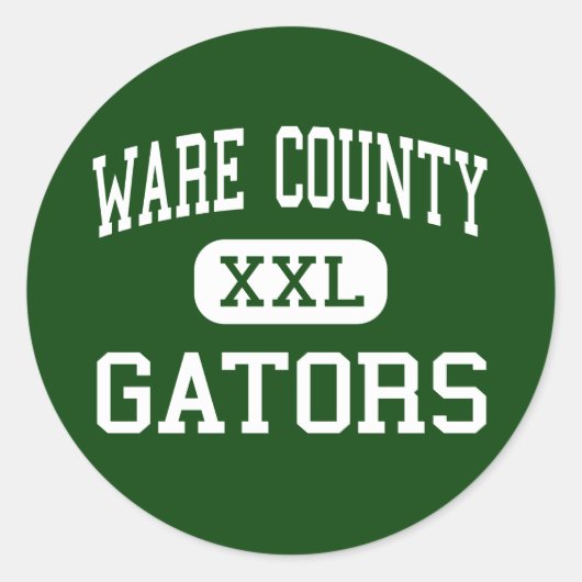 Ware Landkreis - Gators - Hoch - Waycross Georgia Runder Aufkleber (Vorderseite)