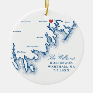 Wareham MA Hochzeitsfoto Erste Weihnachten Keramik Ornament