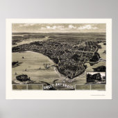 Wareham, MA Panoramic Map - 1885 Poster (Vorne)