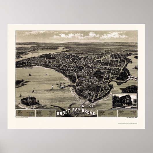 Wareham, MA Panoramic Map - 1885 Poster (Vorne)