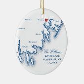 Wareham MA Wedding Photo First Christmas Ceramic Keramik Ornament (Rechts)
