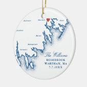 Wareham MA Wedding Photo First Christmas Ceramic Keramik Ornament (Links)
