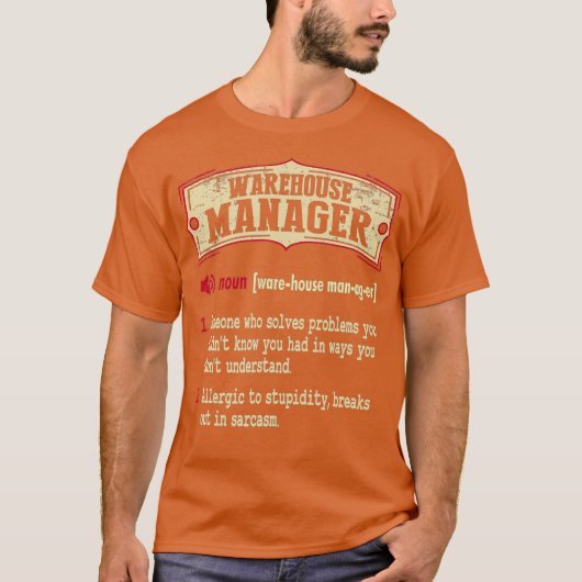Warehouse Manager Wörterbuch Sarcastic T-Shirt (Vorderseite)