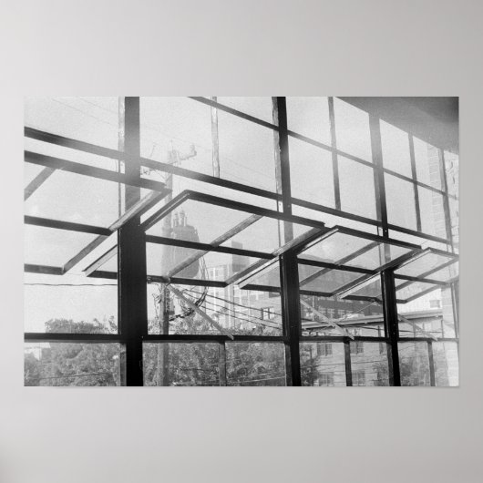 Warehouse Windows, Black and White Photo (Poster) Poster (Vorne)