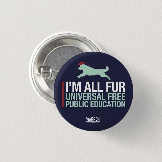 Waren 2020 - Universelle freie allgemeine Bildung Button (Vorne & Hinten)