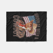 waren Cowboy Trump 2024 4. Juli US-Flagge Fleecedecke (Vorderseite (Horizontal))