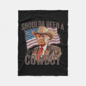 waren Cowboy Trump 2024 4. Juli US-Flagge Fleecedecke (Vorderseite)