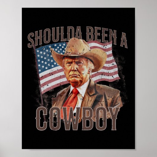 waren Cowboy Trump 2024 4. Juli US-Flagge Poster (Vorne)