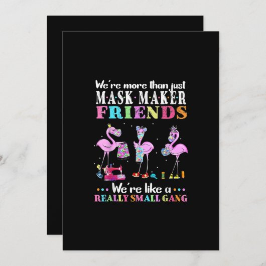 Waren mehr als nur Maske Maker Freunde Flamingo Einladung (Vorne/Hinten)