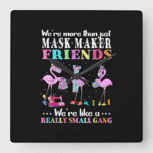 Waren mehr als nur Maske Maker Freunde Flamingo Quadratische Wanduhr