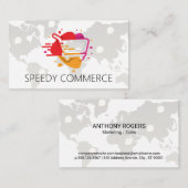 Warenkorb | E-Commerce-Logo | Weltweit Visitenkarte (Vorne/Hinten)