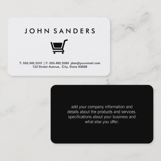 Warenkorb / E-Commerce Visitenkarte (Vorne/Hinten)