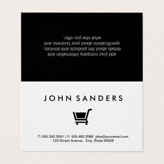 Warenkorb / E-Commerce Visitenkarten (Außenseite Aufgefaltet)