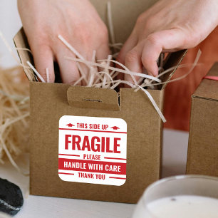 Warenkorb für das Fragile Small Red Label Quadratischer Aufkleber