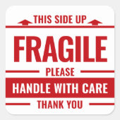 Warenkorb für das Fragile Small Red Label Quadratischer Aufkleber (Vorderseite)