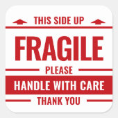Warenkorb für das Fragile White Label Quadratischer Aufkleber (Vorderseite)