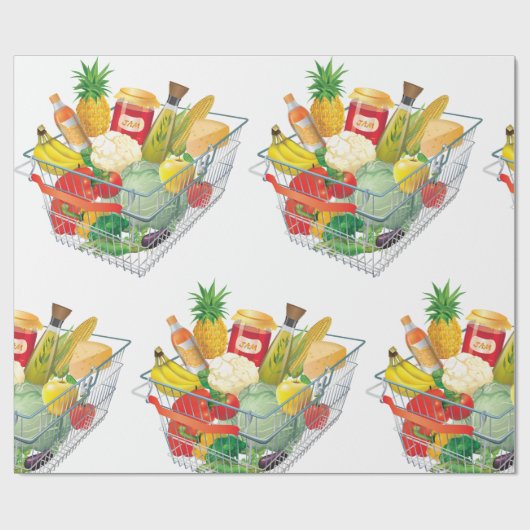 Warenkorb für Supermärkte Geschenkpapier (Flach)