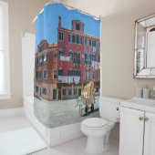 Warenkorb mit Kartons in Venedig Duschvorhang (Beispiel)