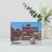 Warenkorb mit Kartons in Venedig Postkarte (Stehend Vorderseite)