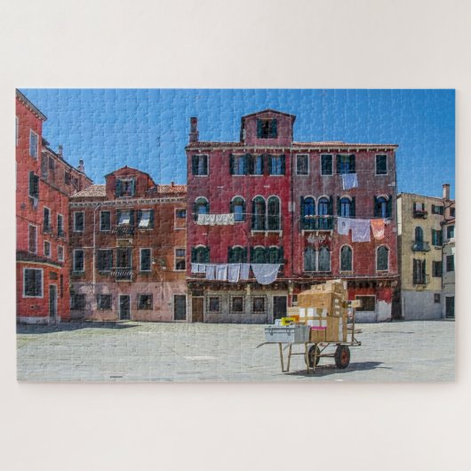 Warenkorb mit Kartons in Venedig Puzzle (Horizontal)