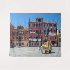 Warenkorb mit Kartons in Venedig Wandteppich