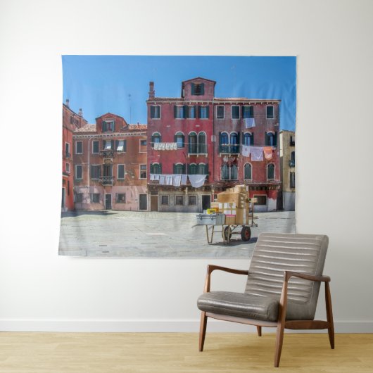 Warenkorb mit Kartons in Venedig Wandteppich (Beispiel (Horizontal))