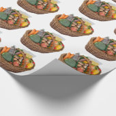 Warenkorb mit Lebensmitteln Obst und Gemüse Geschenkpapier (Ecke)