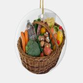 Warenkorb mit Lebensmitteln Obst und Gemüse Keramikornament (Rechts)