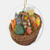 Warenkorb mit Lebensmitteln Obst und Gemüse Keramikornament (Links)