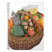 Warenkorb mit Lebensmitteln Obst und Gemüse Notizblock (Vorderseite)