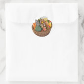 Warenkorb mit Lebensmitteln Obst und Gemüse Runder Aufkleber (Tasche)