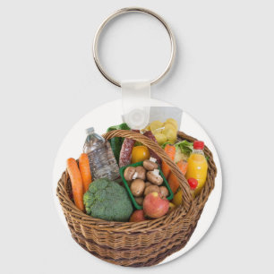 Warenkorb mit Lebensmitteln Obst und Gemüse Schlüsselanhänger