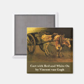 Warenkorb mit Rot und Weiß Ox von Vincent van Gogh Magnet (Vorderseite/Rückseite)