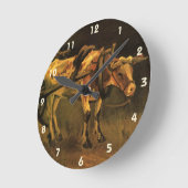 Warenkorb mit Rot und Weiß Ox von Vincent van Gogh Runde Wanduhr (Winkel)