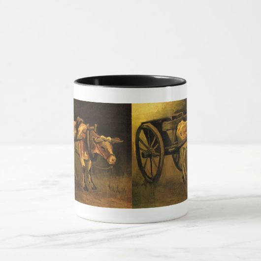 Warenkorb mit Rot und Weiß Ox von Vincent van Gogh Tasse (Zentrum)